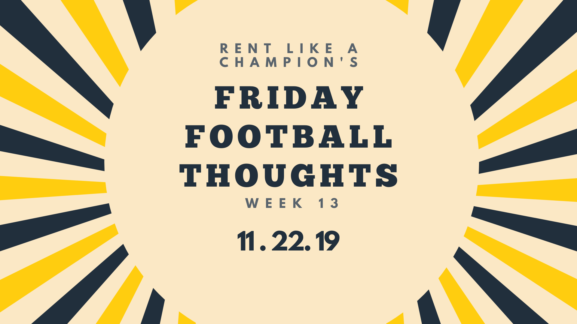 Friday Football Thoughts Just two weeks remain...
